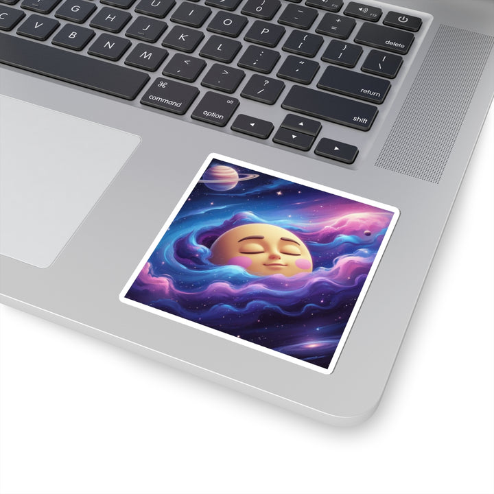 Galaxy Moon Kiss-Cut Sticker – Cute Space Design, Durable & Customizable