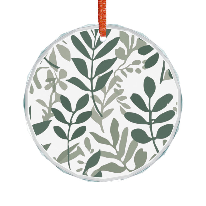 Crystal Glass Ornament – Modern Botanical Black Leafy Branches Decor Gift