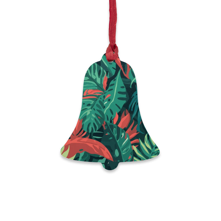 Handcrafted Wooden Ornament – Tropical Leaf Pattern, Magnetic & Hanging Decor