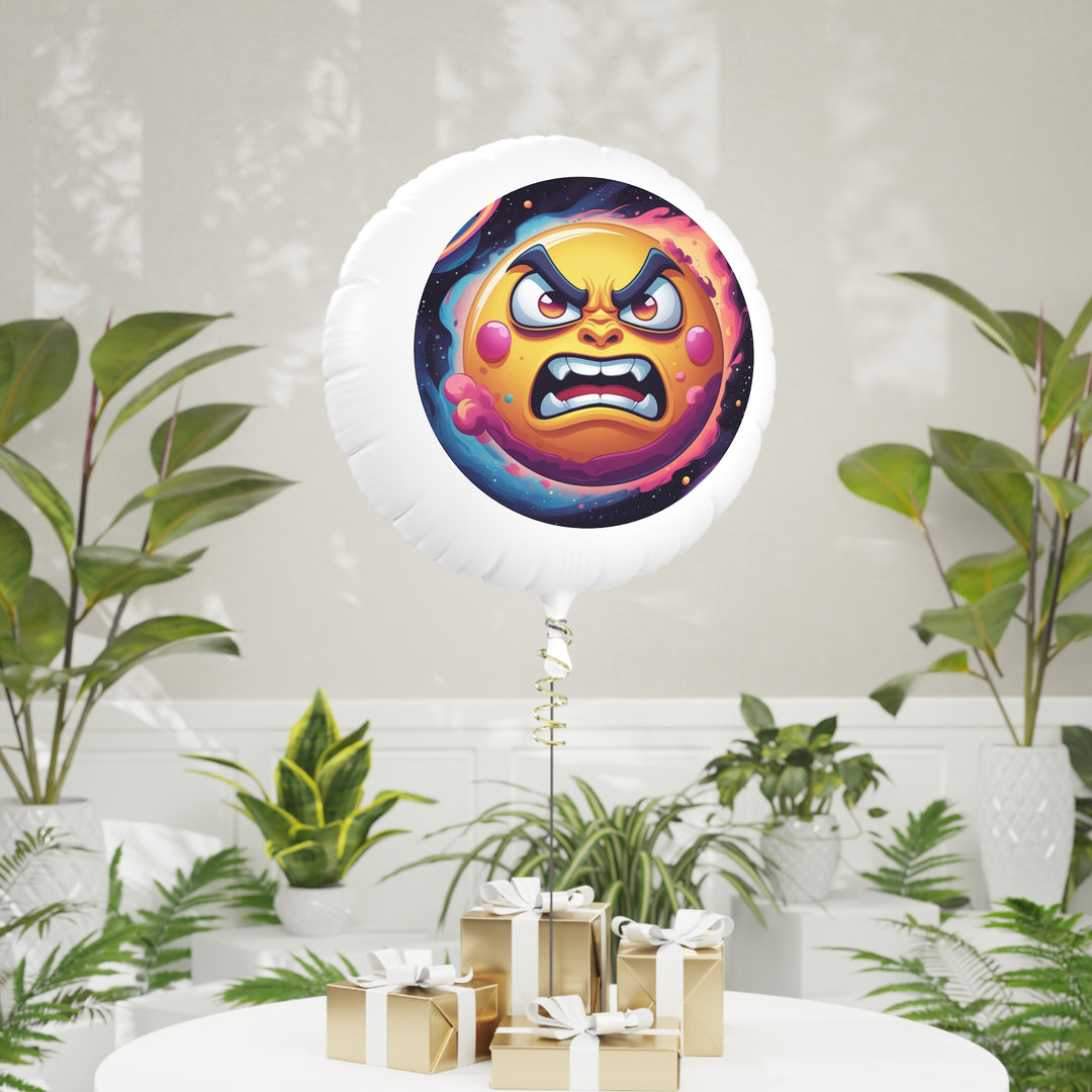 Custom Space-Themed Mylar Helium Balloon – Bold Angry Sun Party Decor