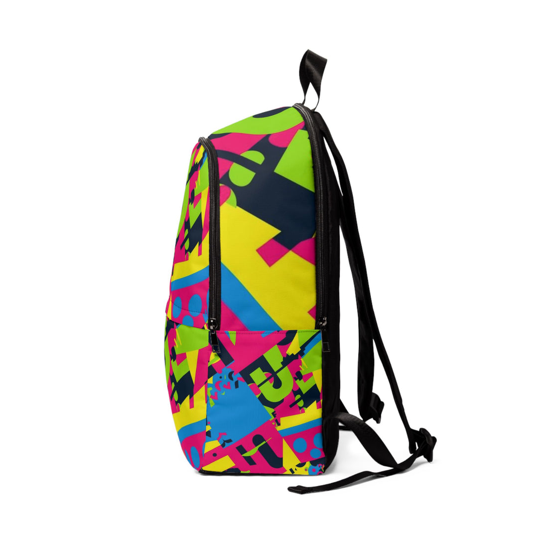 Neon Geo Unisex Waterproof Nylon Backpack – Trendy, Lightweight & Urban