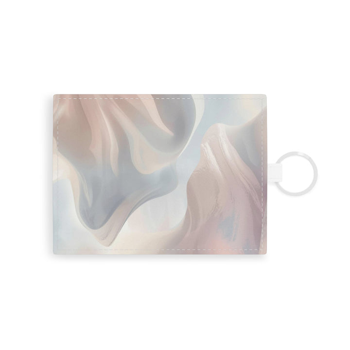 Personalized Saffiano Leather Card Holder – Pastel Abstract Minimalist Chic