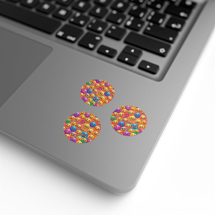 Vibrant Emoji Round Sticker Label Rolls – Durable, Fun & Trendy Labels