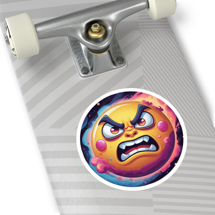 Cosmic Cartoon Sun Round Sticker – Durable, Fun & Weatherproof Decor