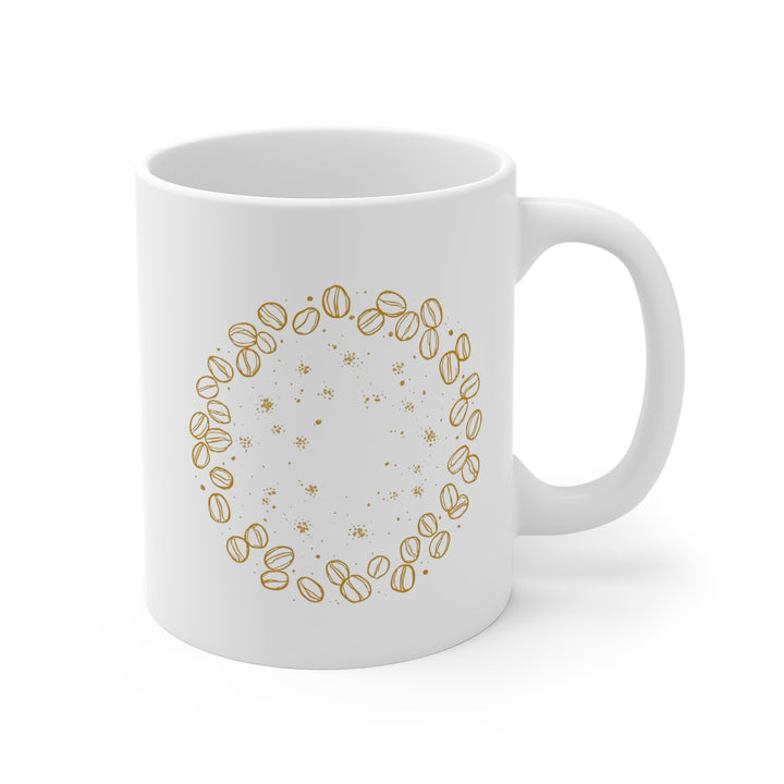 Personalized Ceramic Mug - Hand-Drawn Coffee Beans | 11oz 15oz 20oz