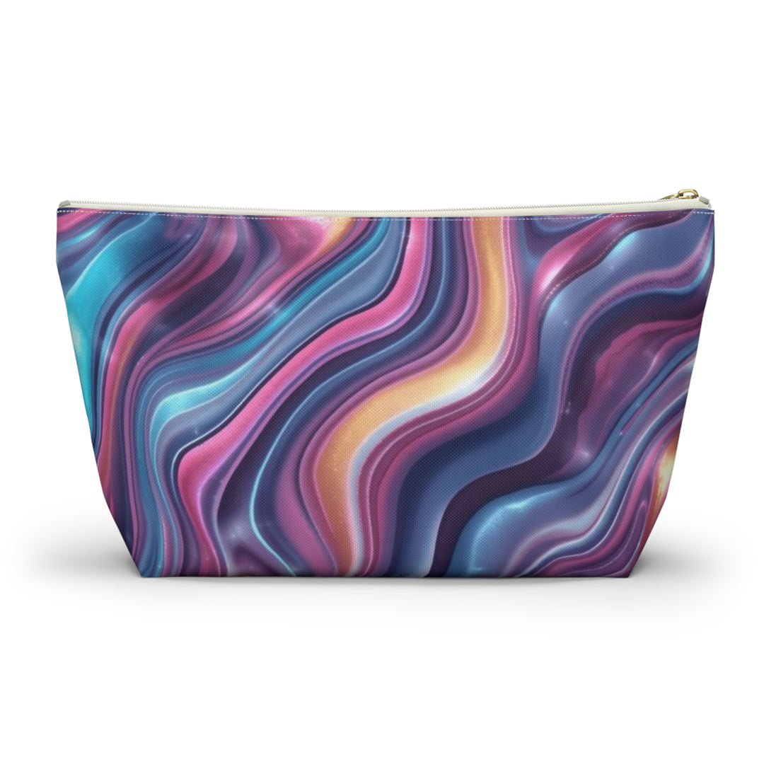 Chic Marble Swirl T-Bottom Accessory Pouch – Stylish, Durable Organizer