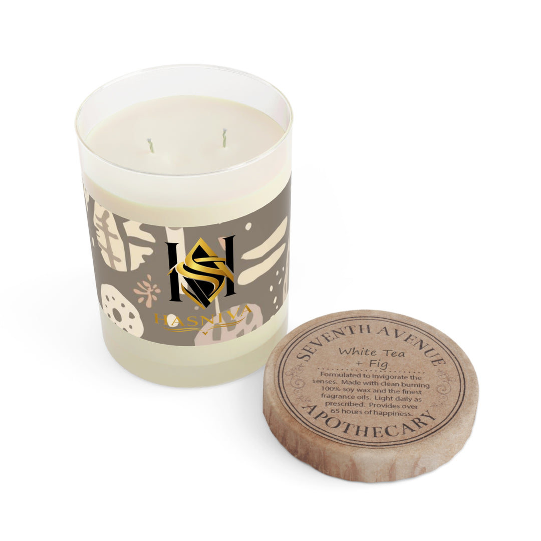 Boho Chic 11oz Scented Candle – Abstract Botanical Soy, 65hr Burn – Gift
