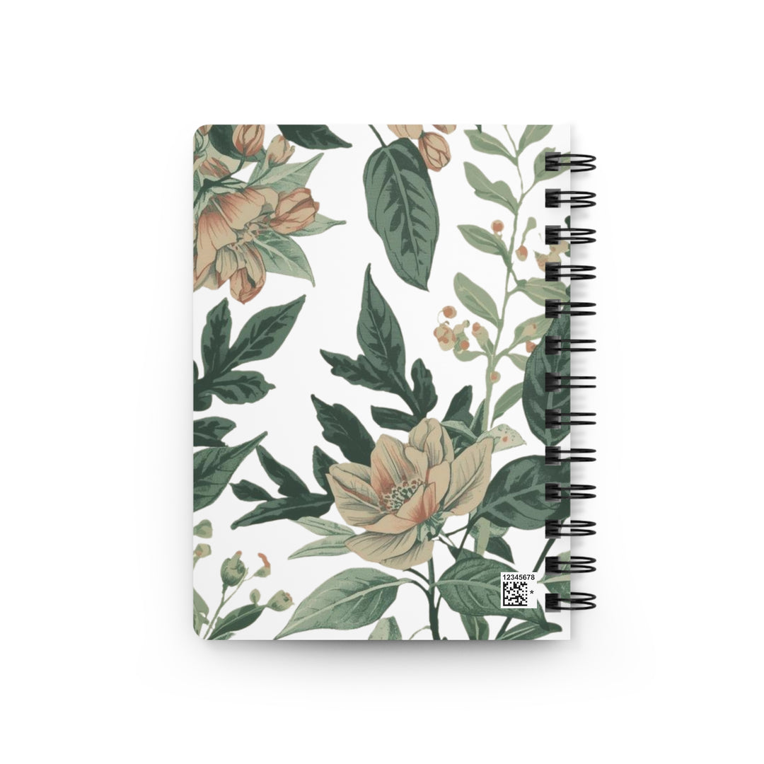 Vintage Floral Spiral Bound Journal – Custom Botanical Notebook, 5x7/A4