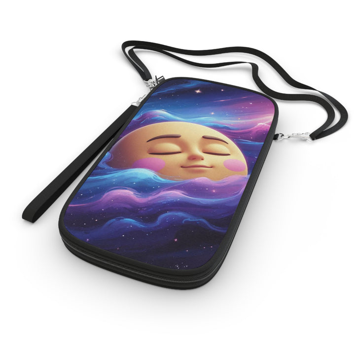 Galaxy Moon Passport Wallet – RFID Travel Organizer, Vegan Leather, Cute Space