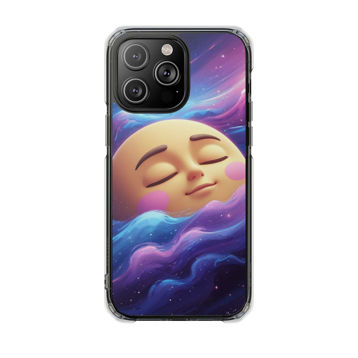 MagSafe Magnetic Clear Impact Case – Dreamy Galaxy Moon Design for iPhone