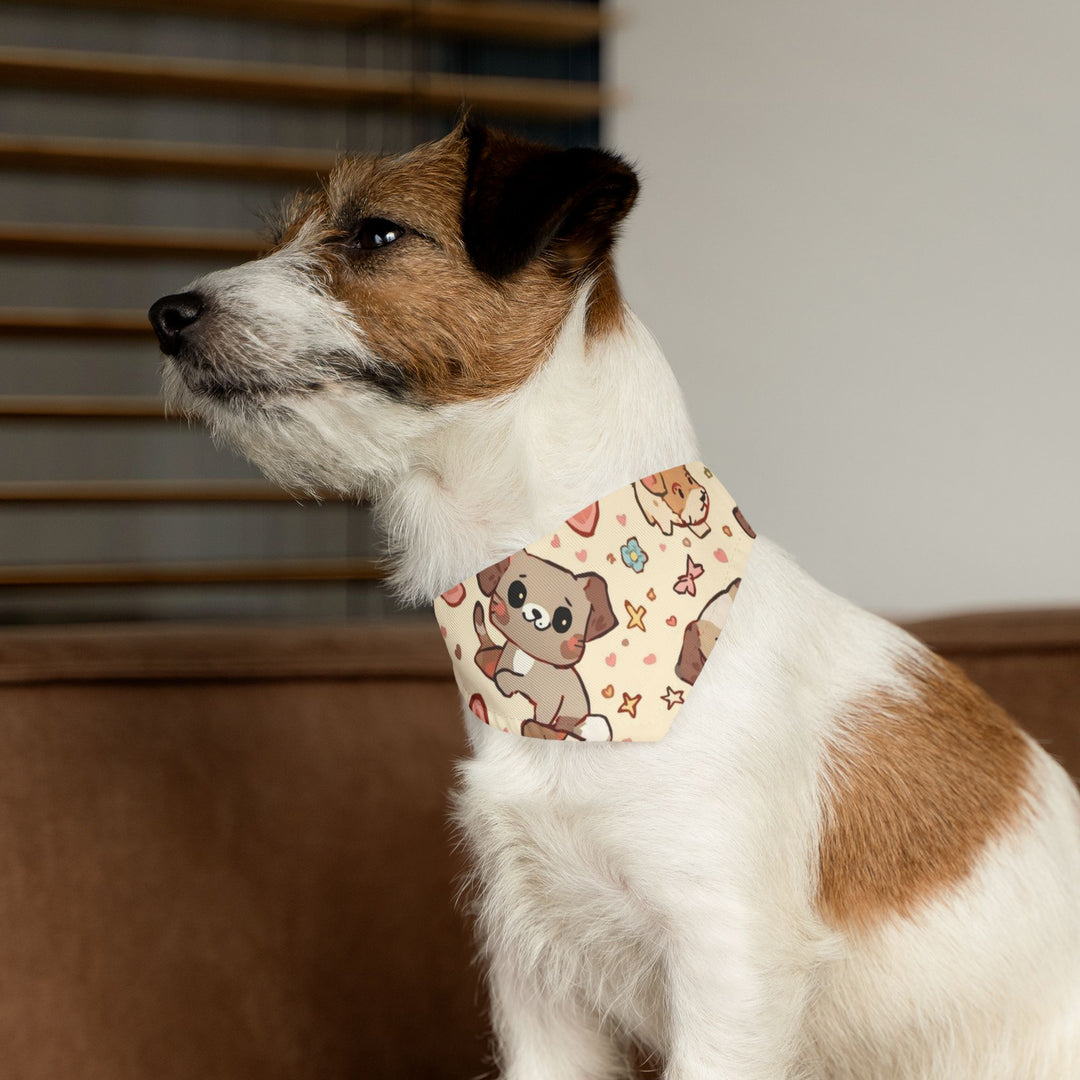 Cartoon Puppies & Kittens Pet Bandana Collar – Cute, Adjustable & Comfy