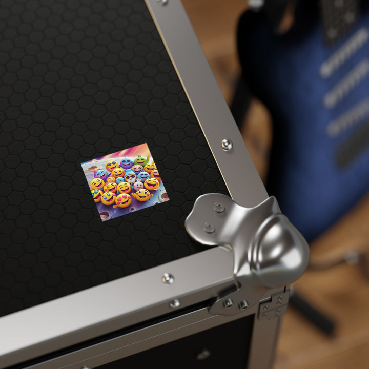 Vibrant Space Emoji Square Sticker – Durable Indoor/Outdoor Custom Vinyl