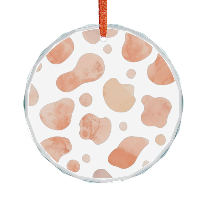 Abstract Blush Crystal Glass Ornament – Modern Handcrafted Home Decor