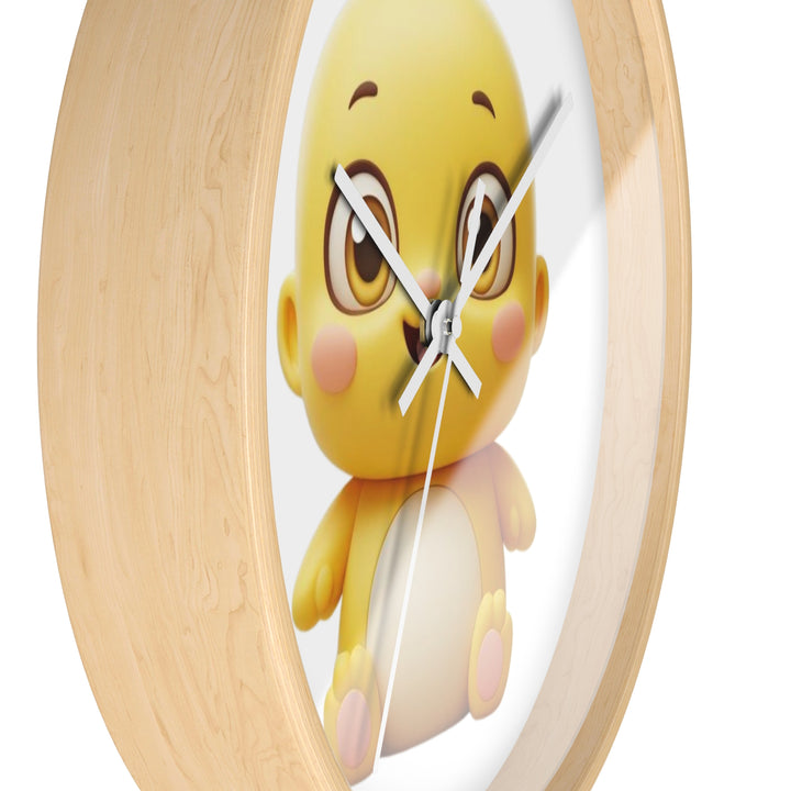 Modern Cute Chick Wall Clock – Silent Quartz, Adorable Kawaii Nursery Decor