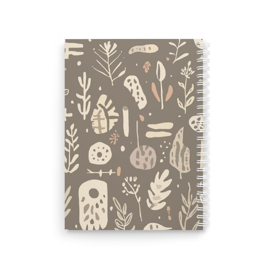 Custom Boho Botanical Spiral Notebook – Minimalist, Artsy & Trendy Journal