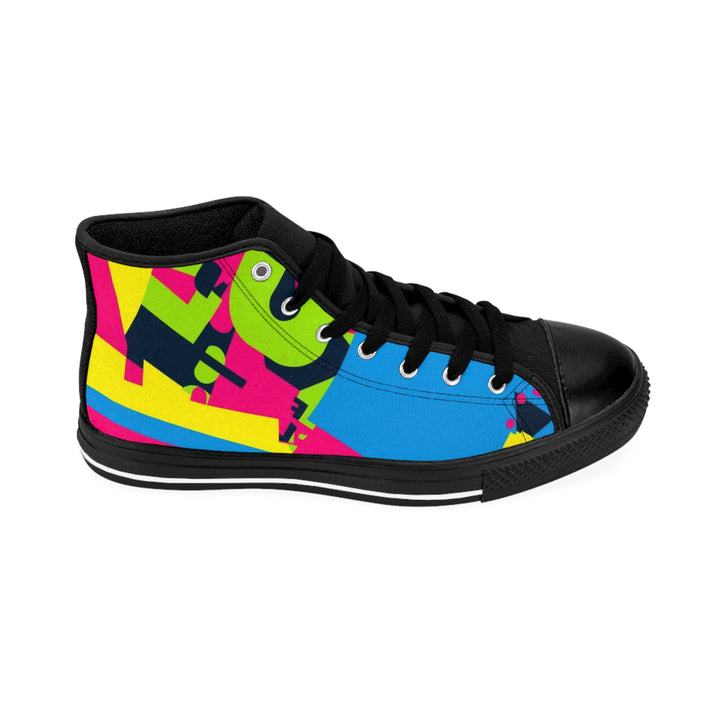 Women's Classic High-Top Sneakers – Vibrant Abstract Urban Streetwear Style