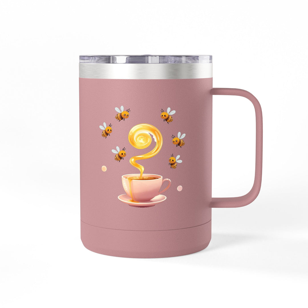 Warm Pastel Bees & Honey 15oz Coffee Mug Tumbler – Cute Travel Cup