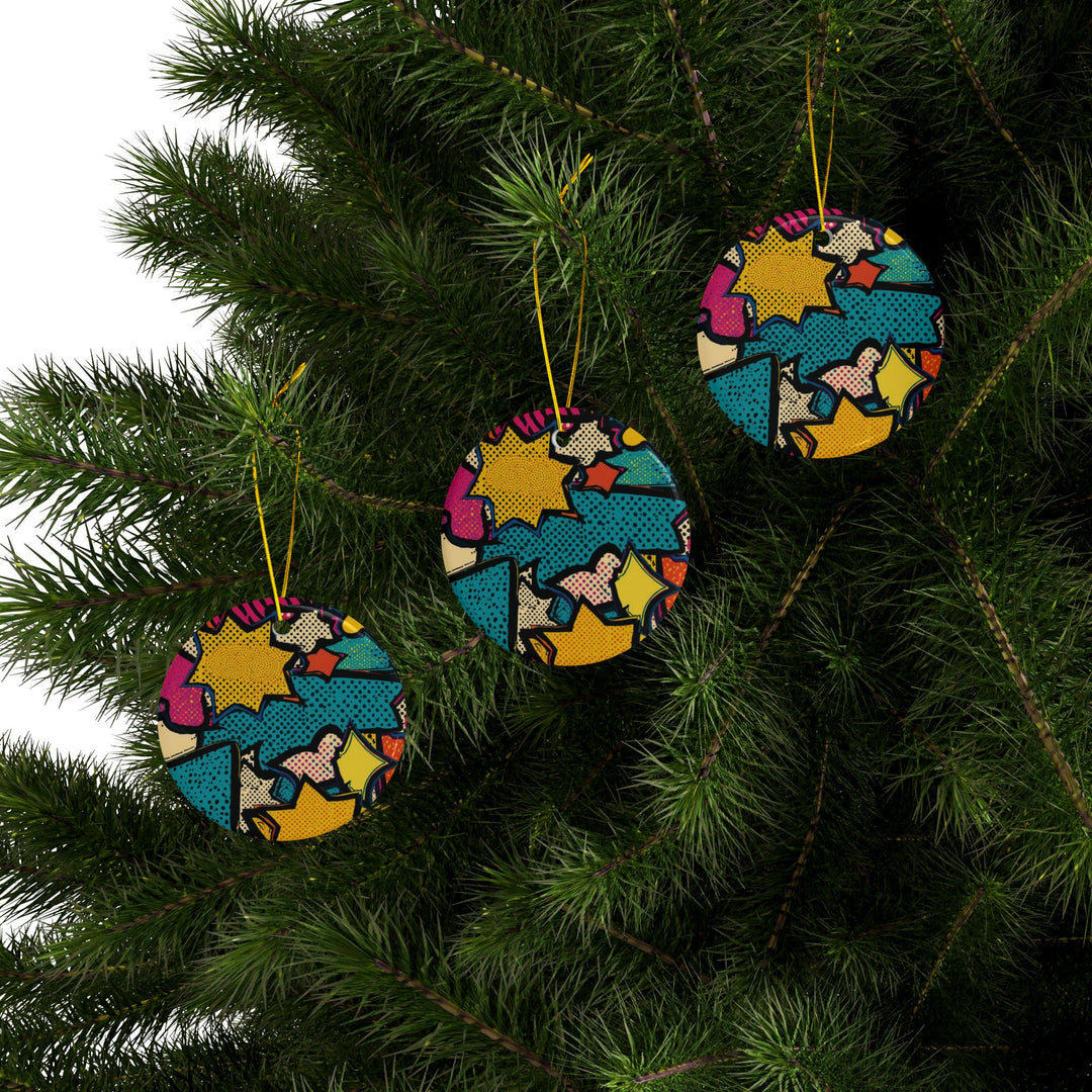 Custom Pop Art Double-Sided Ceramic Ornaments – Comic Book Fun (1/3/5/10pcs)