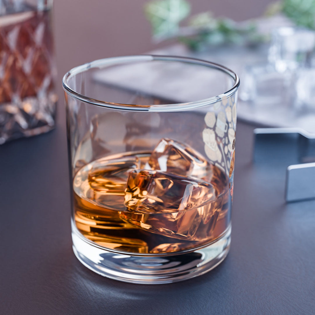 Whimsical Café Cartoon 10oz Rocks Glass – Fun Coffee & Dessert Art Cup