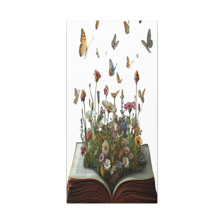 Magical Pop-Up Book Matte Canvas – Whimsical Wildflowers & Butterflies Art