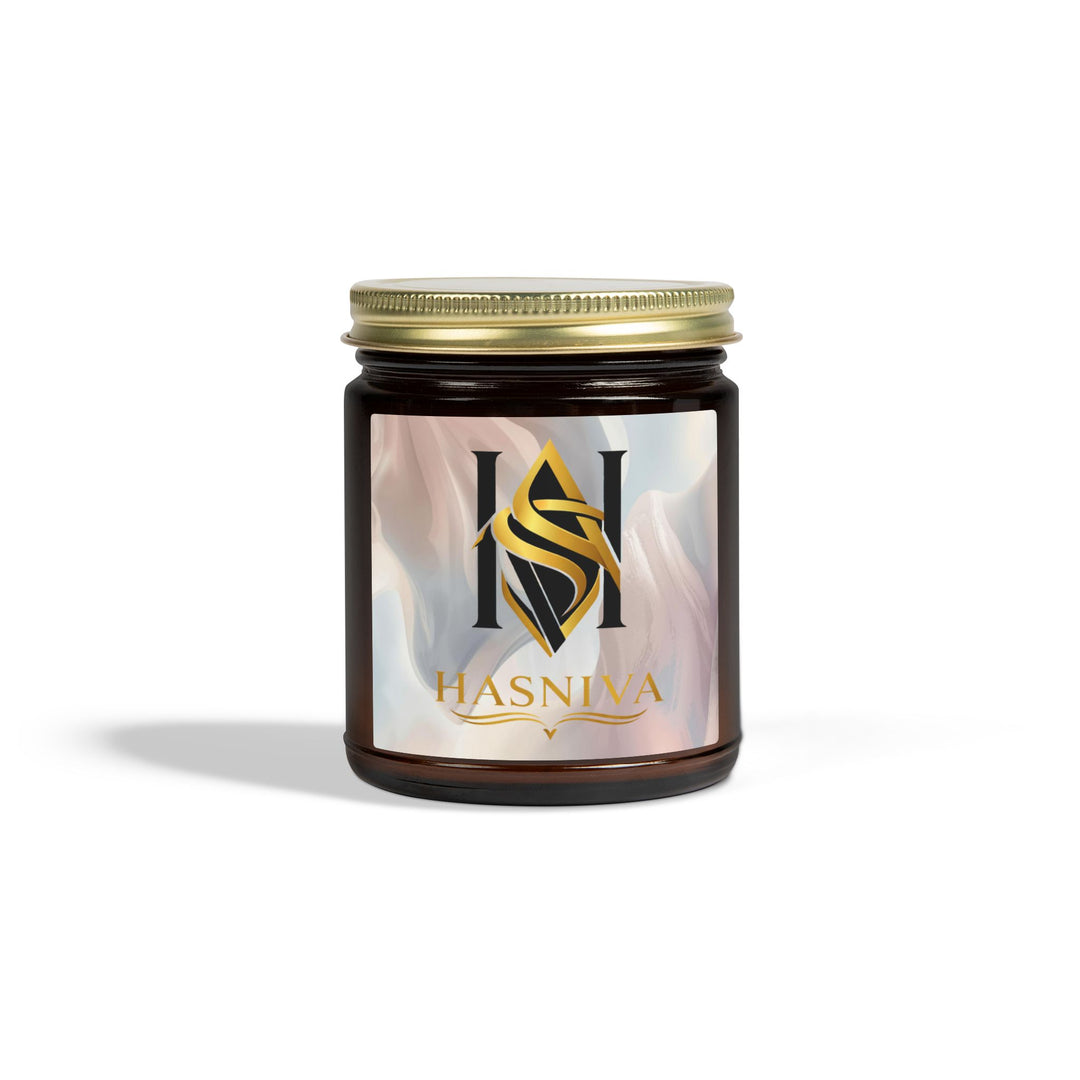 Hand-Poured Coconut Apricot Scented Candle – Modern Pastel, 4oz/9oz