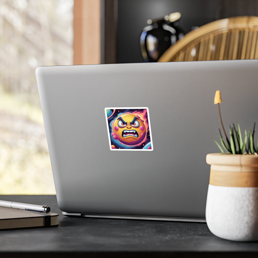 Cosmic Cartoon Sun Vinyl Kiss-Cut Sticker – Bold, Fun, Custom & Weatherproof