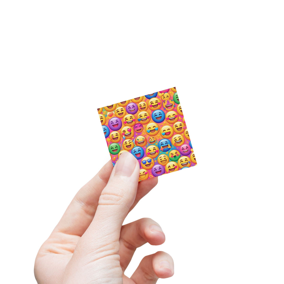 Vibrant Emoji Square Sticker Rolls – Durable, Glossy, Fun Labels for All
