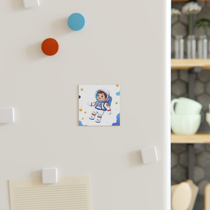 Personalized Space Astronaut Square Magnet – Fun Kids Decor & Gifts