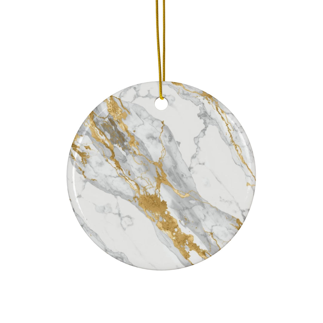 Custom Marble Gold Double-Sided Ceramic Ornaments – Luxe, Modern Decor