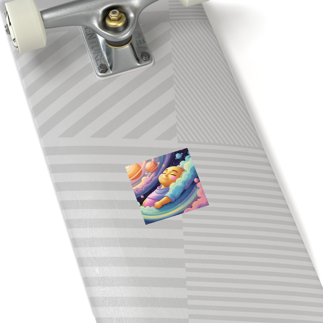 Cosmic Dream Baby Square Sticker – Waterproof Vinyl, Custom Indoor/Outdoor