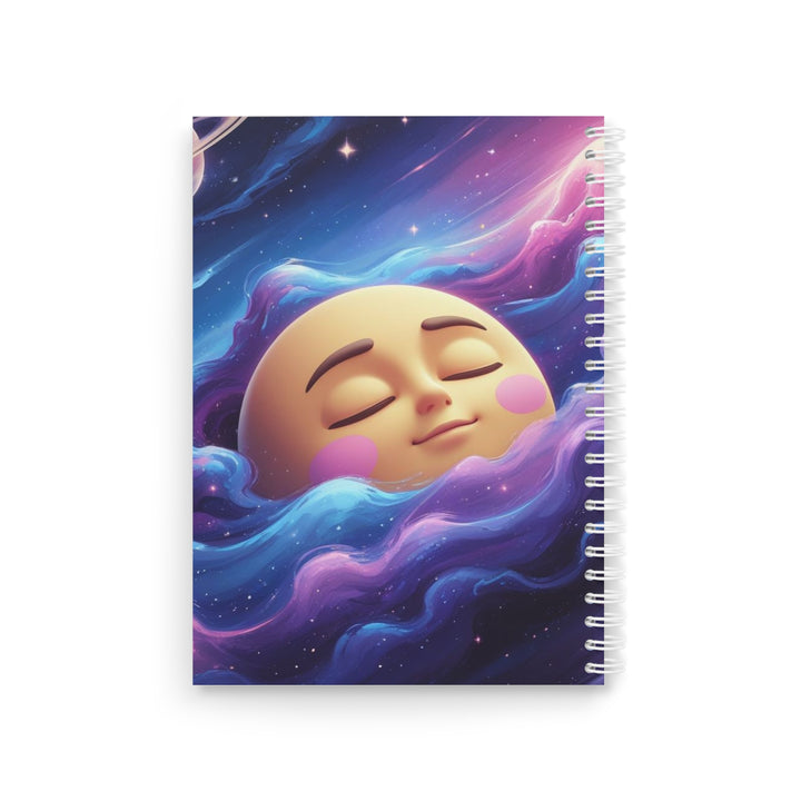 Custom Galaxy Spiral Notebook – Cute Moon Dreamy Sky, Personalized Cover