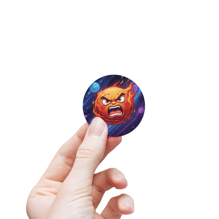 Fiery Cosmic Round Sticker Label Rolls – Durable, Stylish, Space-Themed!