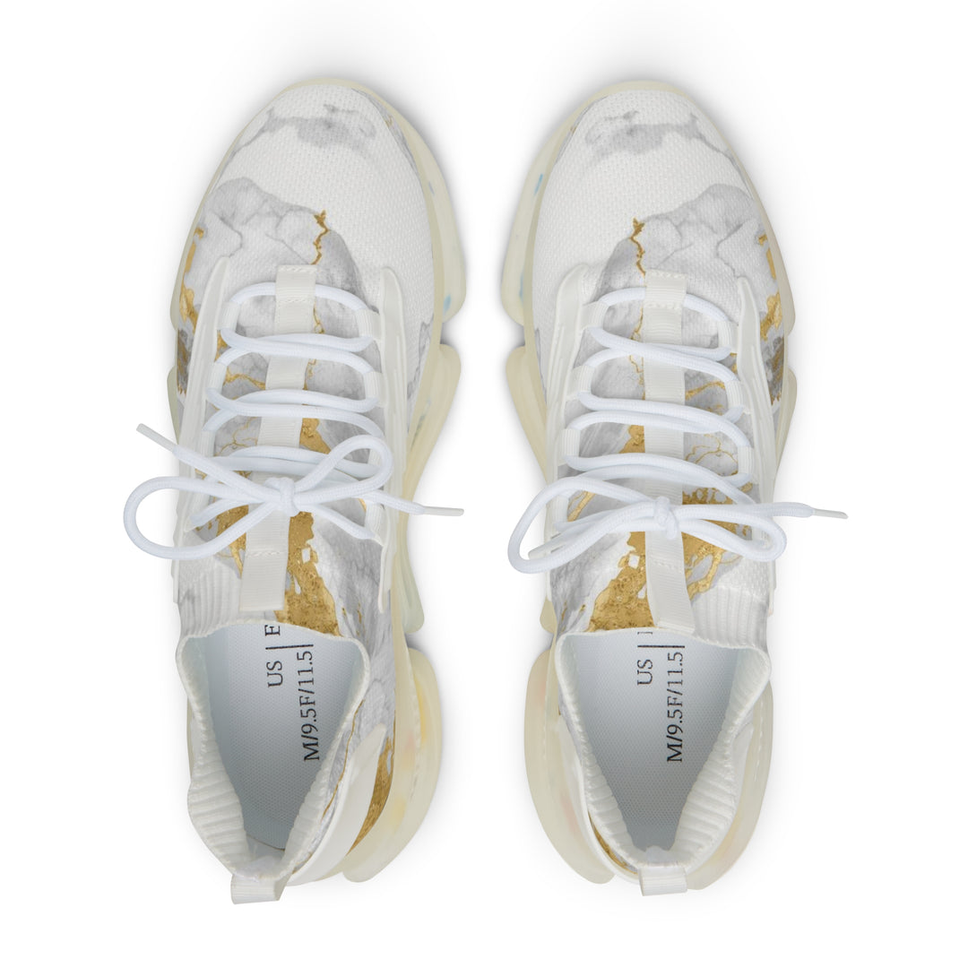 Men’s Mesh Sneakers – Marble Gold Design, Breathable, Fashion-Forward Comfort
