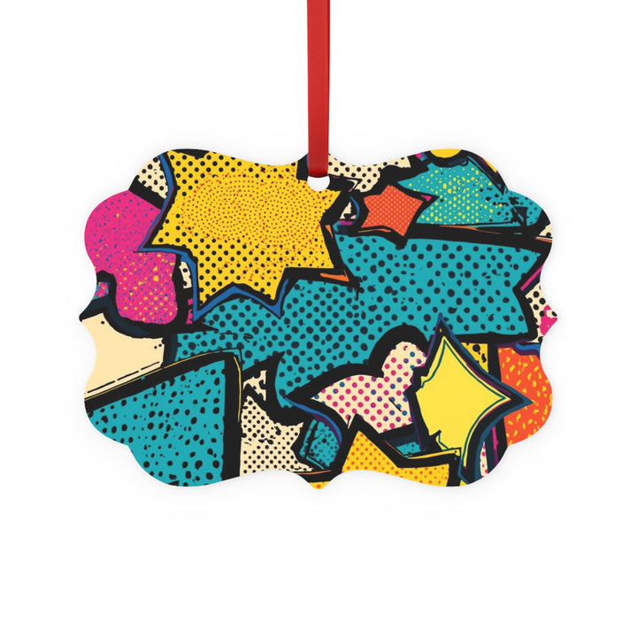 Pop Art Metal Ornament – Double-Sided Comic Book Decor Plaque Gift