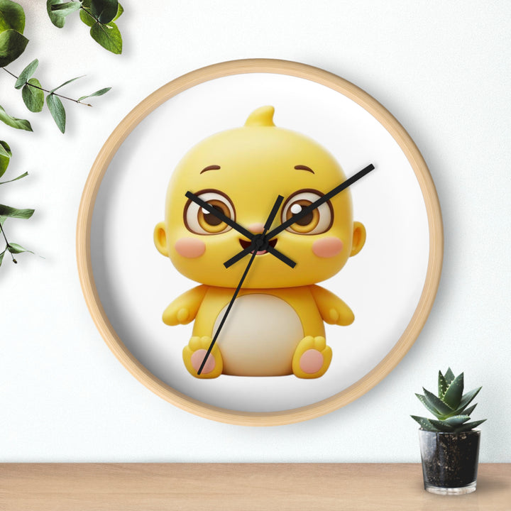 Modern Cute Chick Wall Clock – Silent Quartz, Adorable Kawaii Nursery Decor