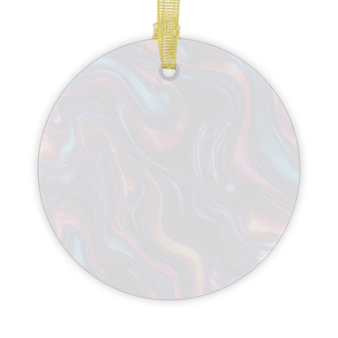 Custom Abstract Iridescent Glass Ornament – Handcrafted, Modern, Vibrant Art