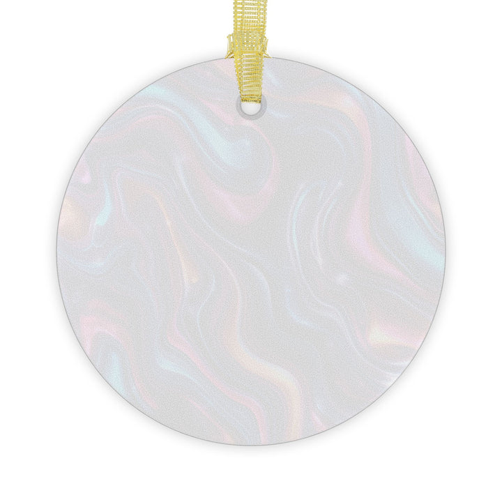 Custom Abstract Iridescent Glass Ornament – Handcrafted, Modern, Vibrant Art