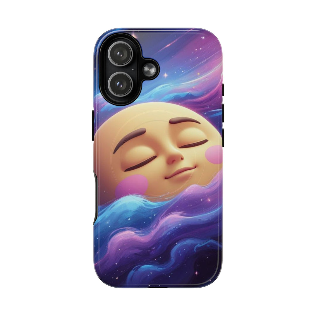 Tough Magnetic Galaxy Case – MagSafe Dual Layer, Cute Moon & Cosmic Vibes