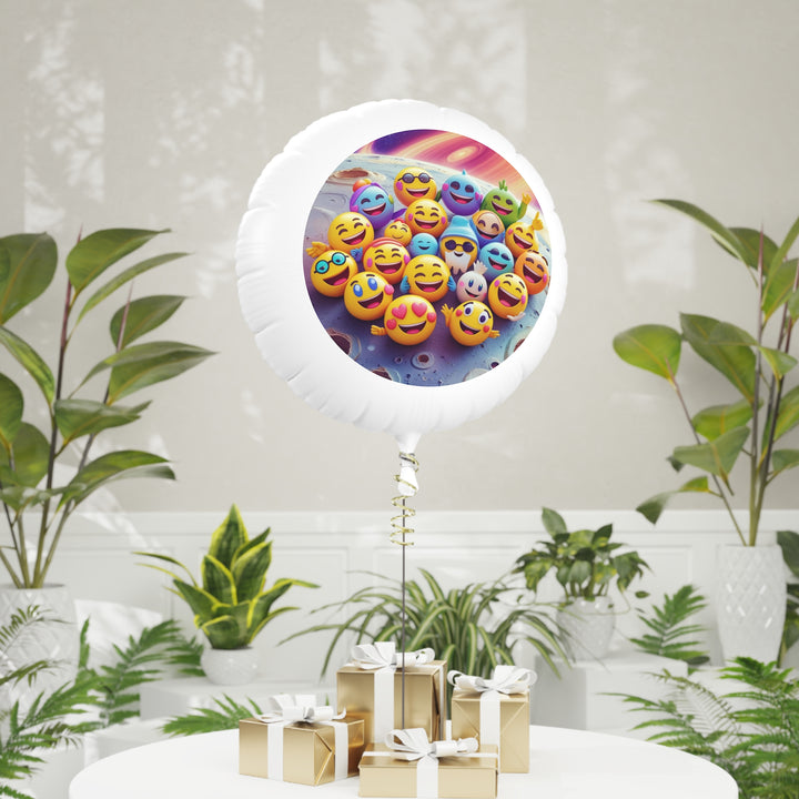 Custom Emoji Cosmic Mylar Helium Balloon – Vibrant, Fun, Reusable Party Decor