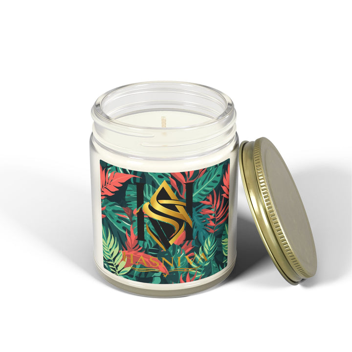 Hand-Poured Coconut Apricot Scented Candle – Tropical Leaf, 4oz/9oz