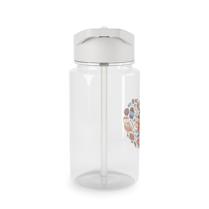 Whimsical Café Cartoon Tritan Water Bottle – Durable, Eco & Stylish