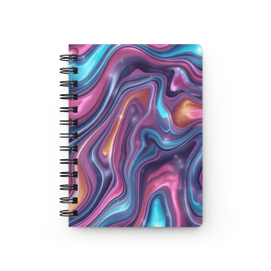 Abstract Swirl Spiral Bound Journal – Customizable, Stylish, Futuristic Marble