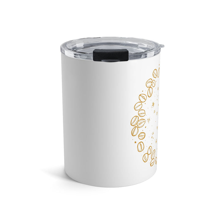 10oz Insulated Coffee Tumbler – Hand-Drawn Beans, Modern Café Chic