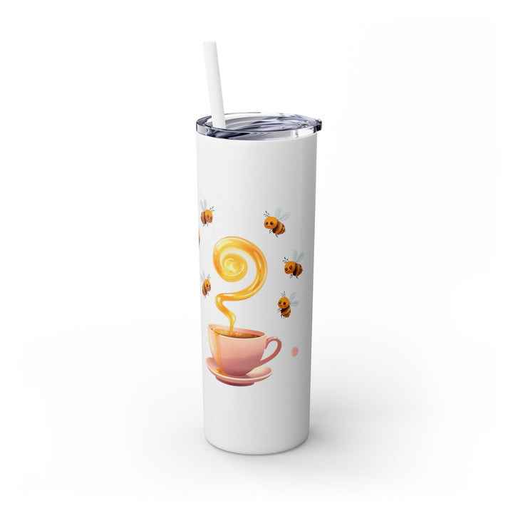 Pink Honeybee 20oz Skinny Tumbler with Straw – Cute Tea Cup Design