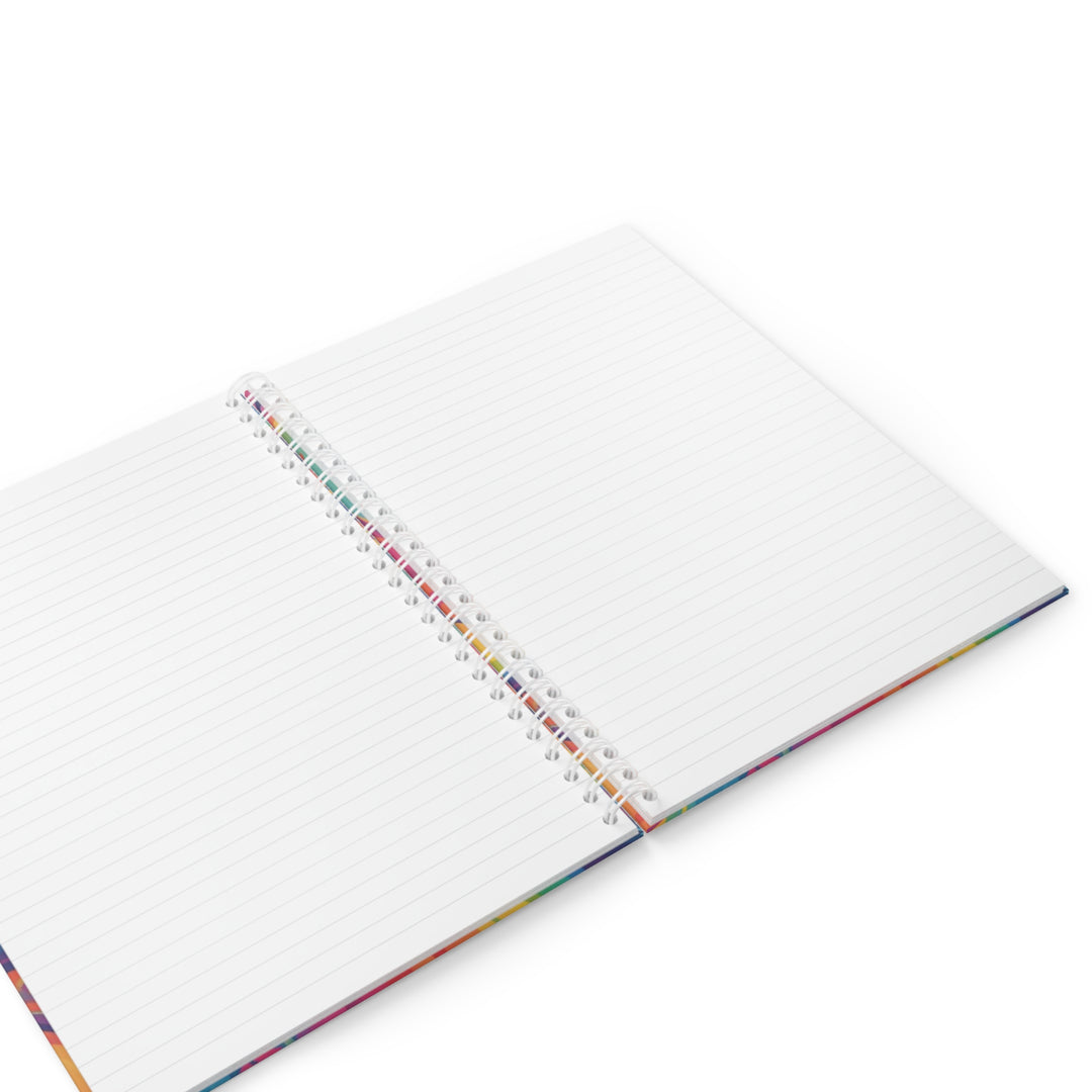 Customizable Spiral Notebook – Artistic Rainbow Waves, Trendy & Unique