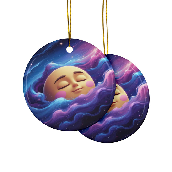 Dreamy Galaxy Double-Sided Ceramic Ornaments – Custom Sets, Whimsical Moon
