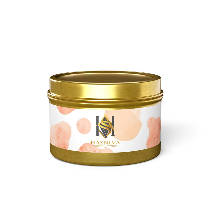 Handcrafted Tin Candle – Blush Peach Watercolor, Chic & Eco-Friendly Gift