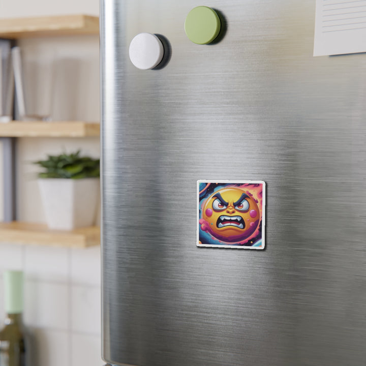 Custom Die-Cut Magnets – Bold Space Sun Cartoon, Fun Cosmic Decor Gift