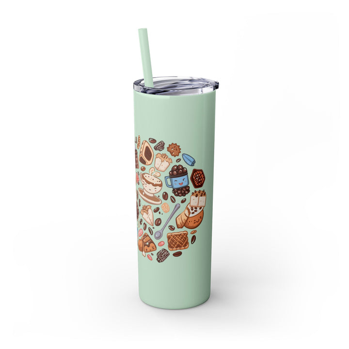 20oz Skinny Tumbler w/ Straw – Whimsical Café Desserts, Thermal, Stainless