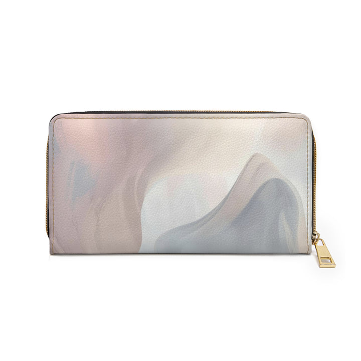 Sleek Personalized Zipper Wallet – Abstract Pastel Modern Faux Leather